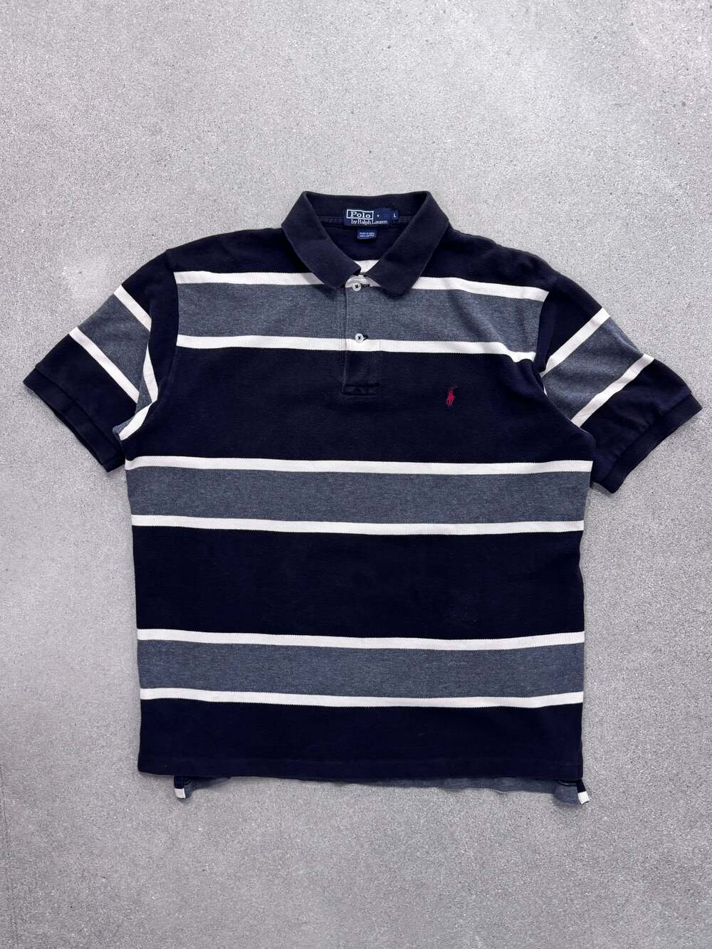 Vintage 90s Polo By Ralph Lauren Classic Stripe Polo Shirt - L